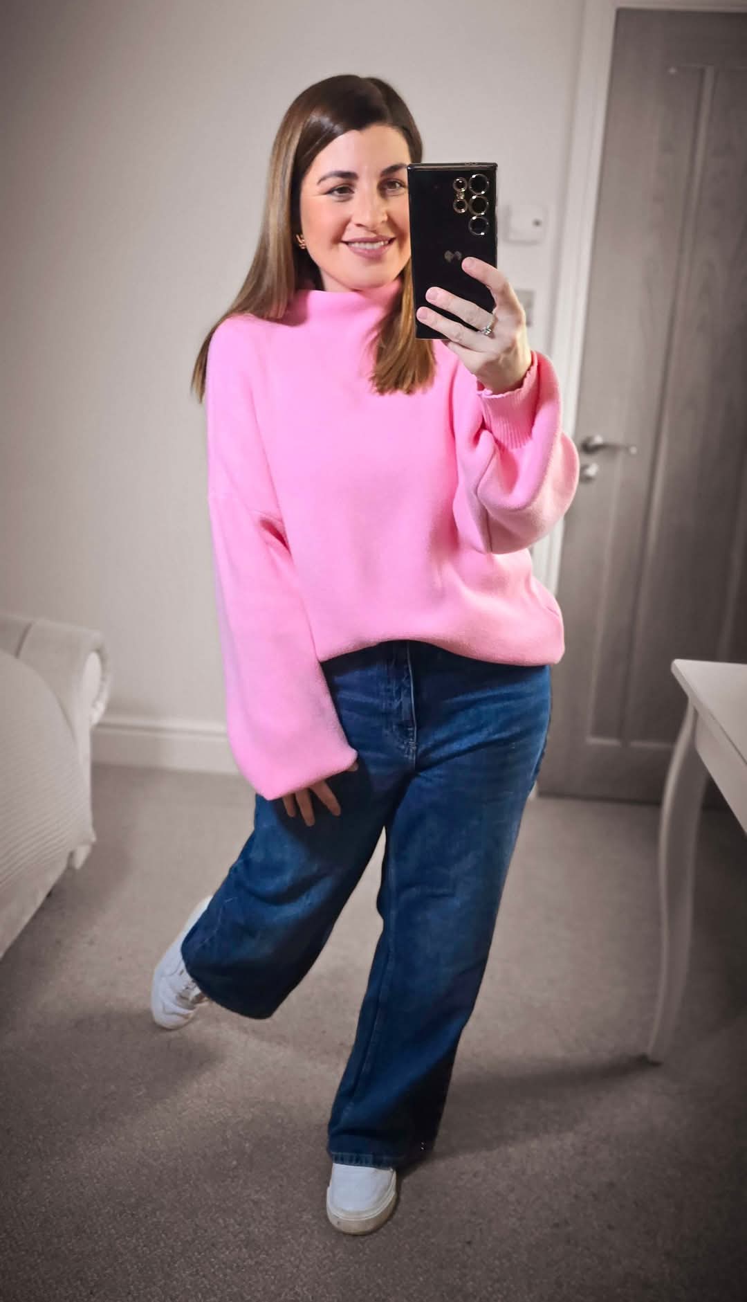HATTIE High Neck Puff Sleeve Jumper