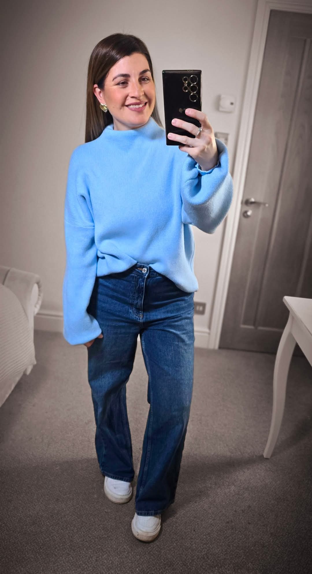 HATTIE High Neck Puff Sleeve Jumper