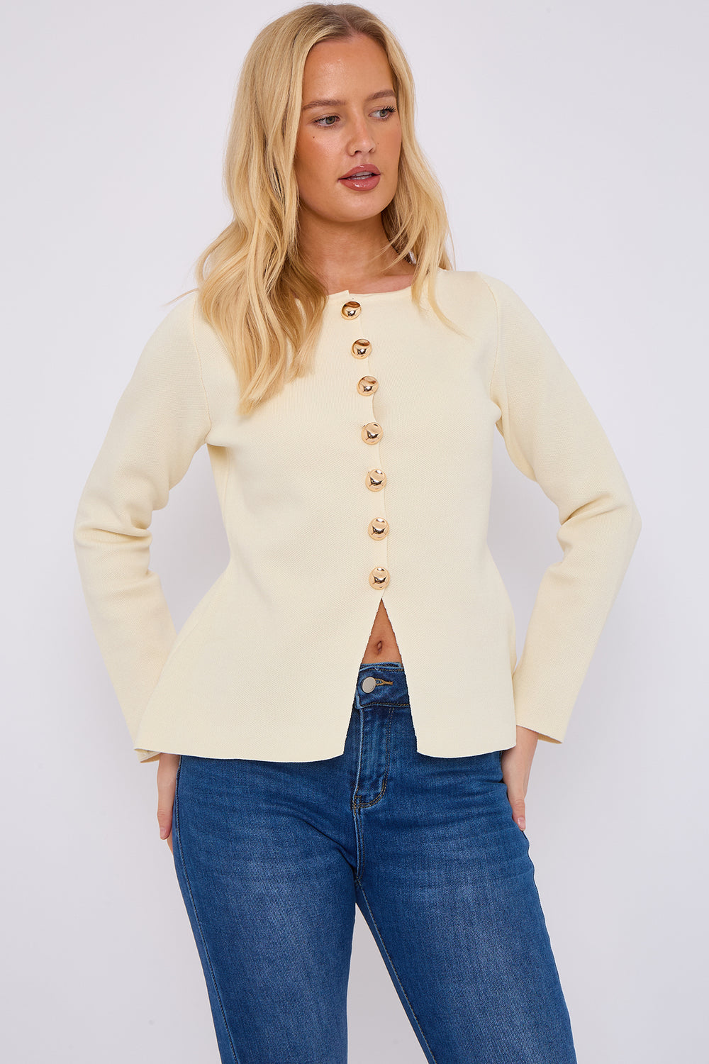 TESSIE Gold Button Jumper