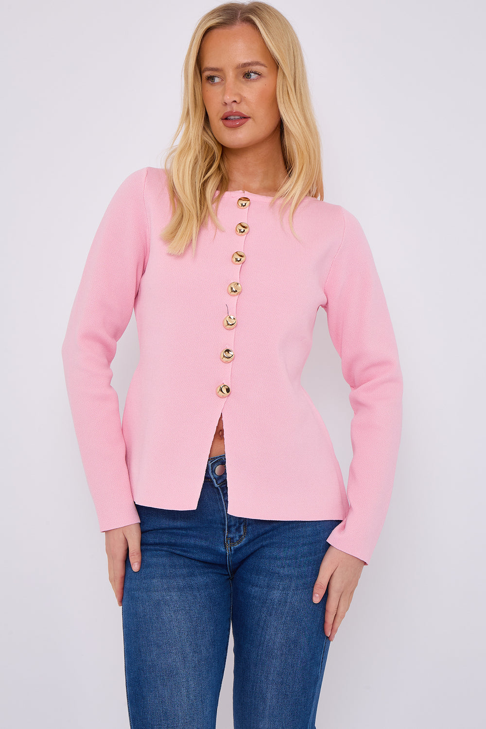 TESSIE Gold Button Jumper