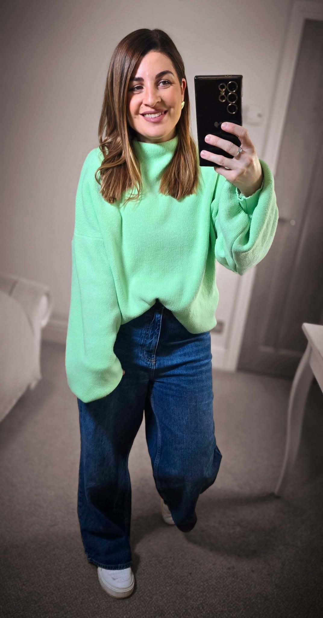 HATTIE High Neck Puff Sleeve Jumper