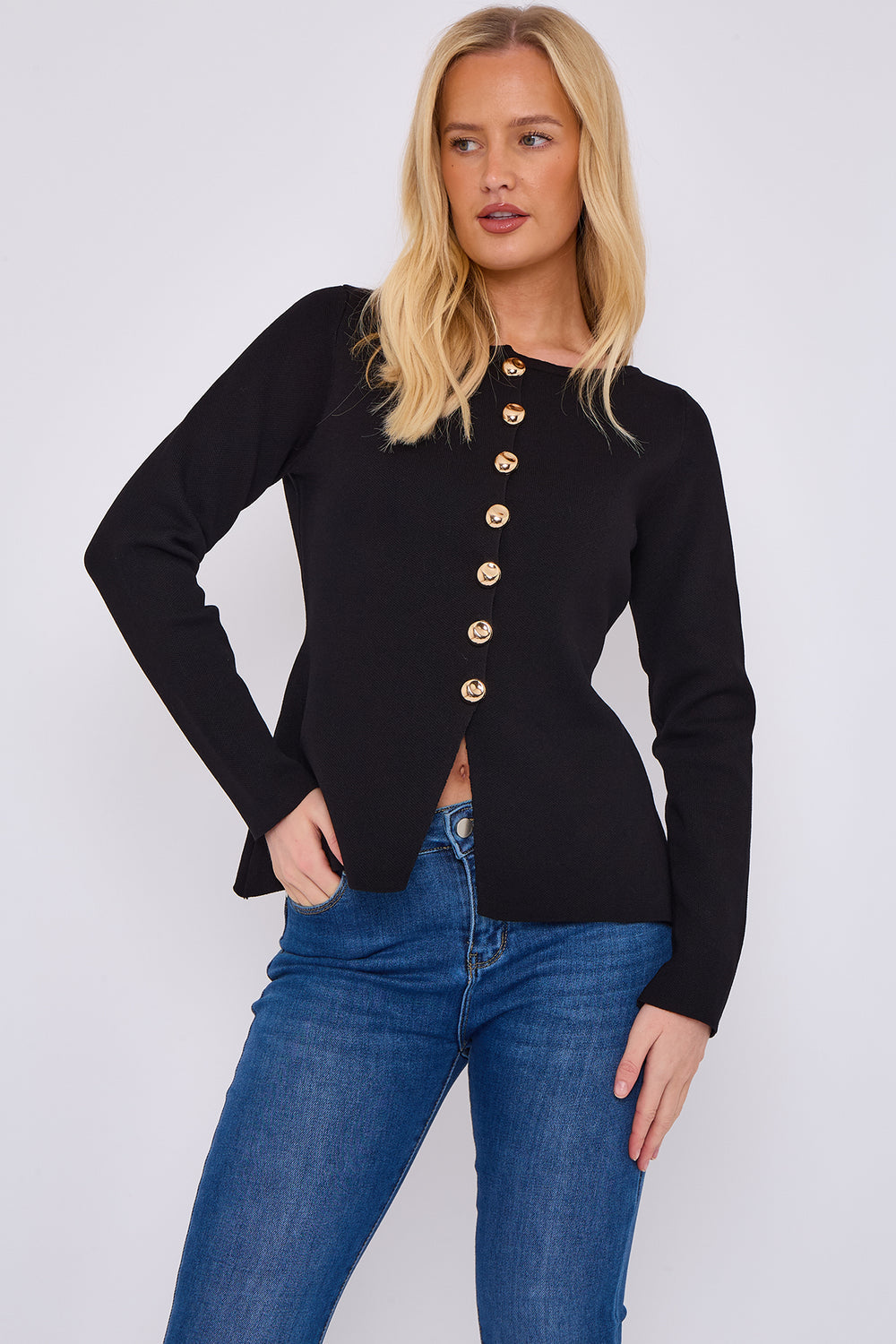 TESSIE Gold Button Jumper