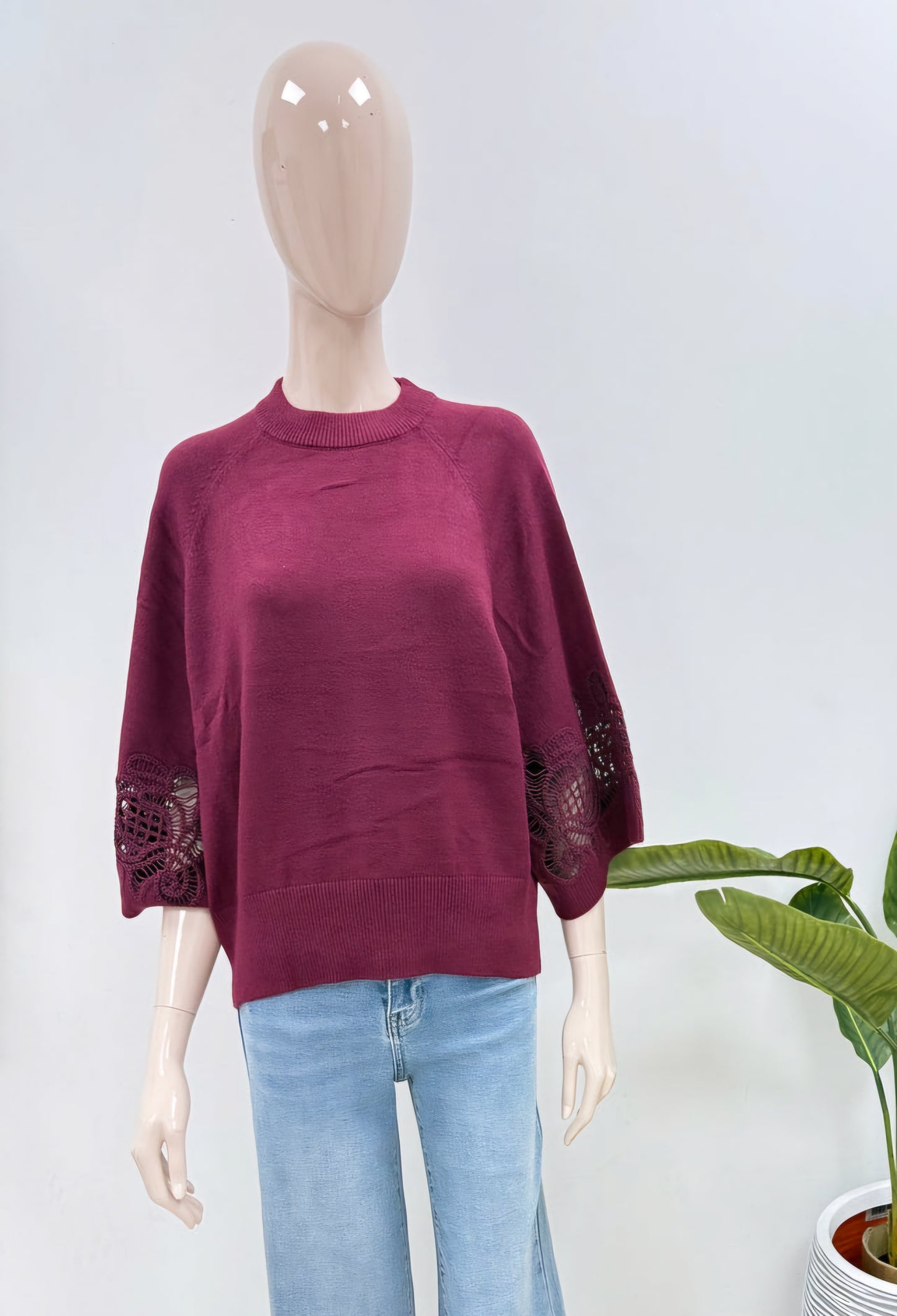 FELIX Lace Sleeve Knit Jumper