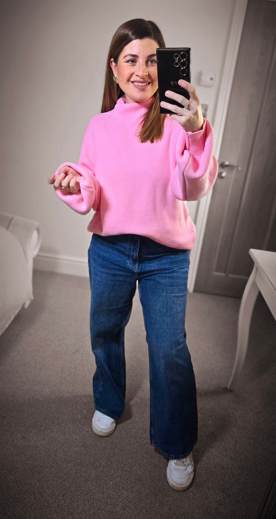 HATTIE High Neck Puff Sleeve Jumper