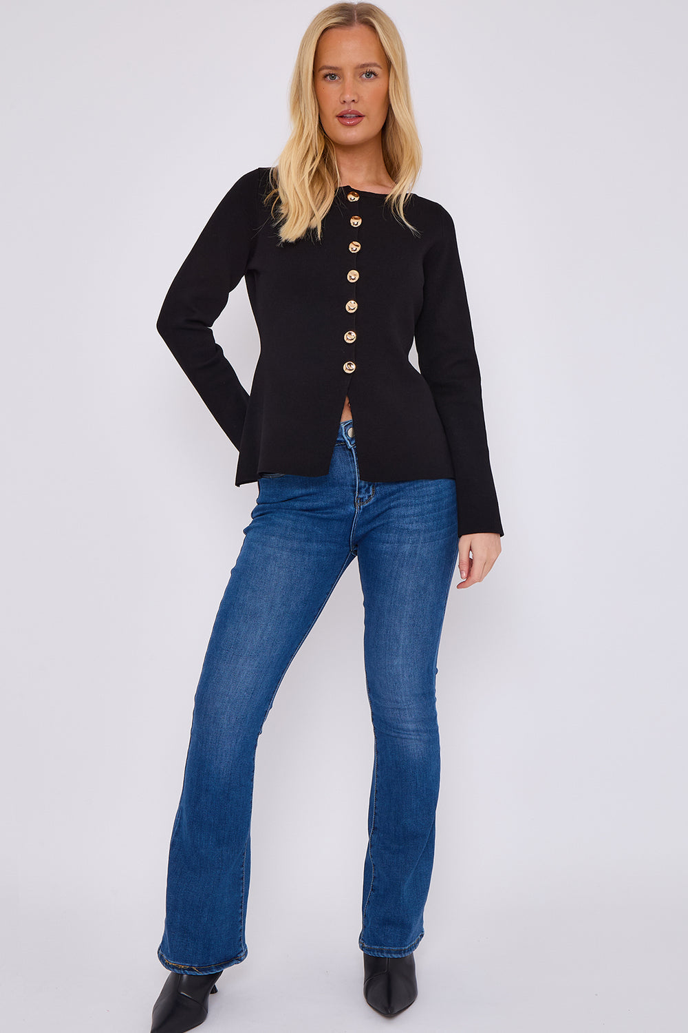 TESSIE Gold Button Jumper