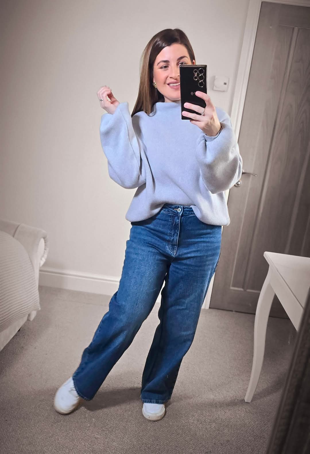 HATTIE High Neck Puff Sleeve Jumper