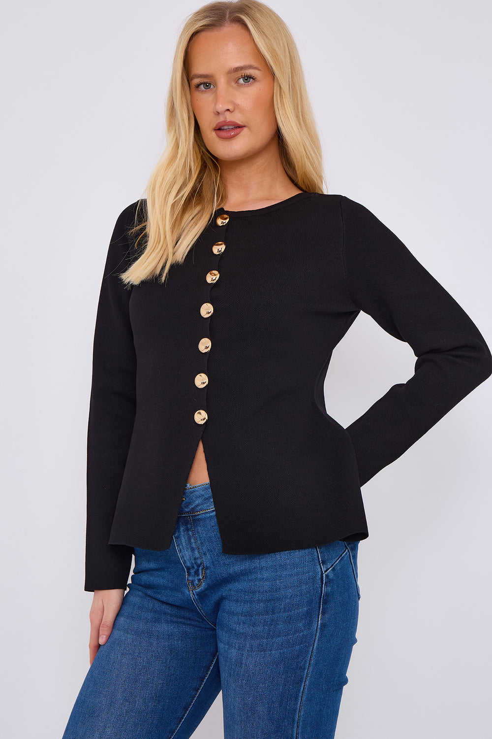 TESSIE Gold Button Jumper