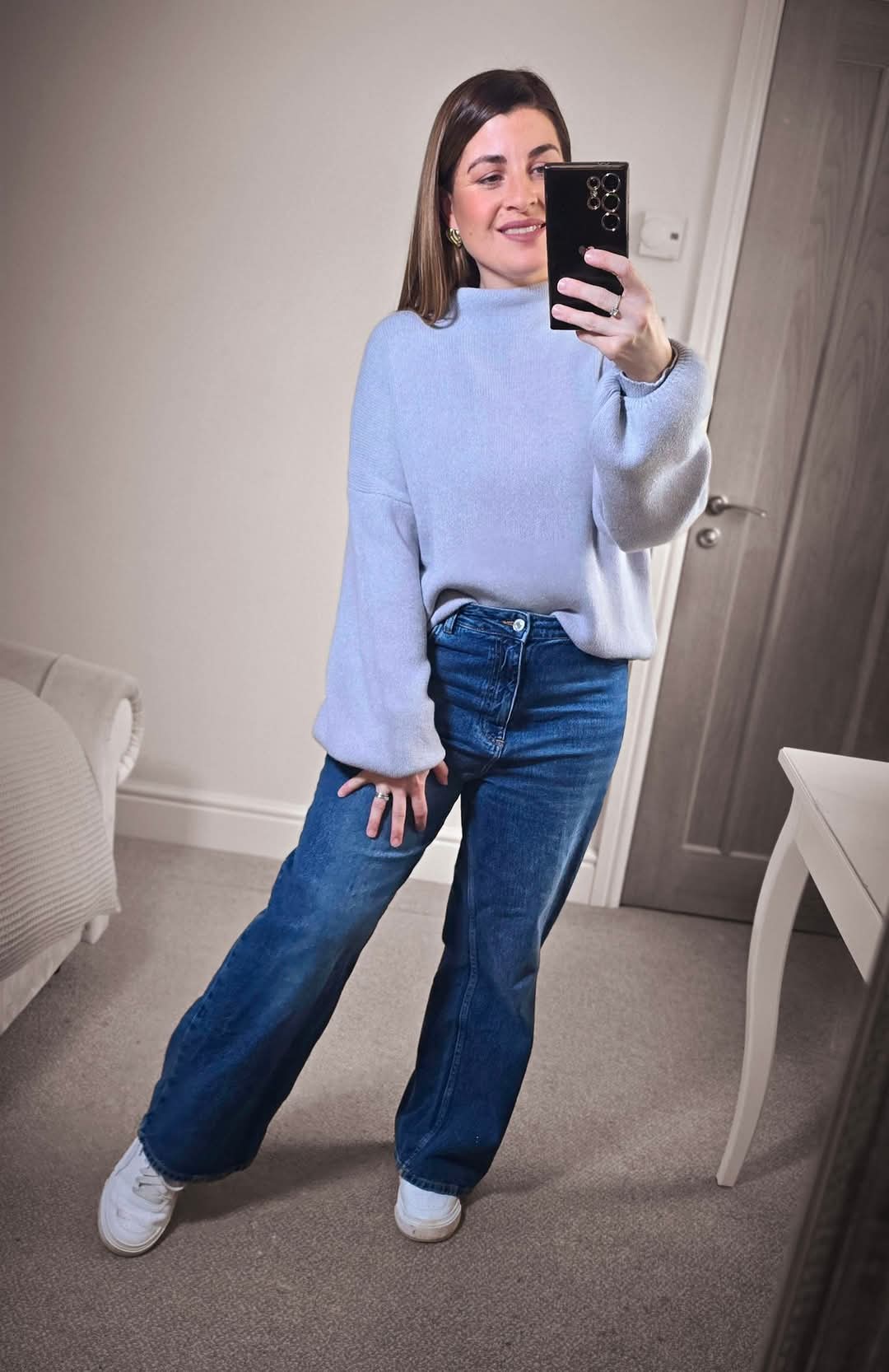 HATTIE High Neck Puff Sleeve Jumper