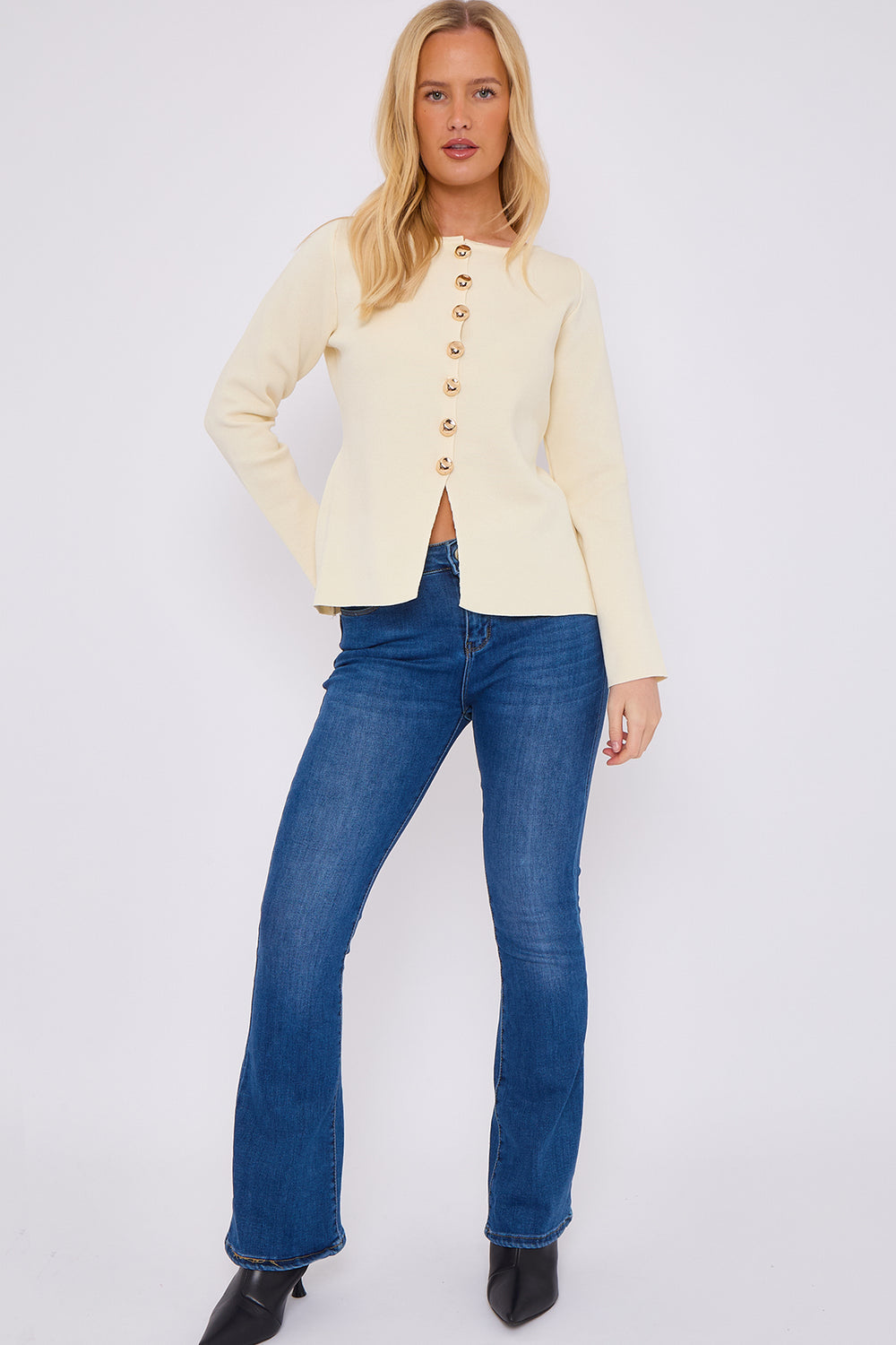 TESSIE Gold Button Jumper