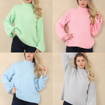 HATTIE High Neck Puff Sleeve Jumper
