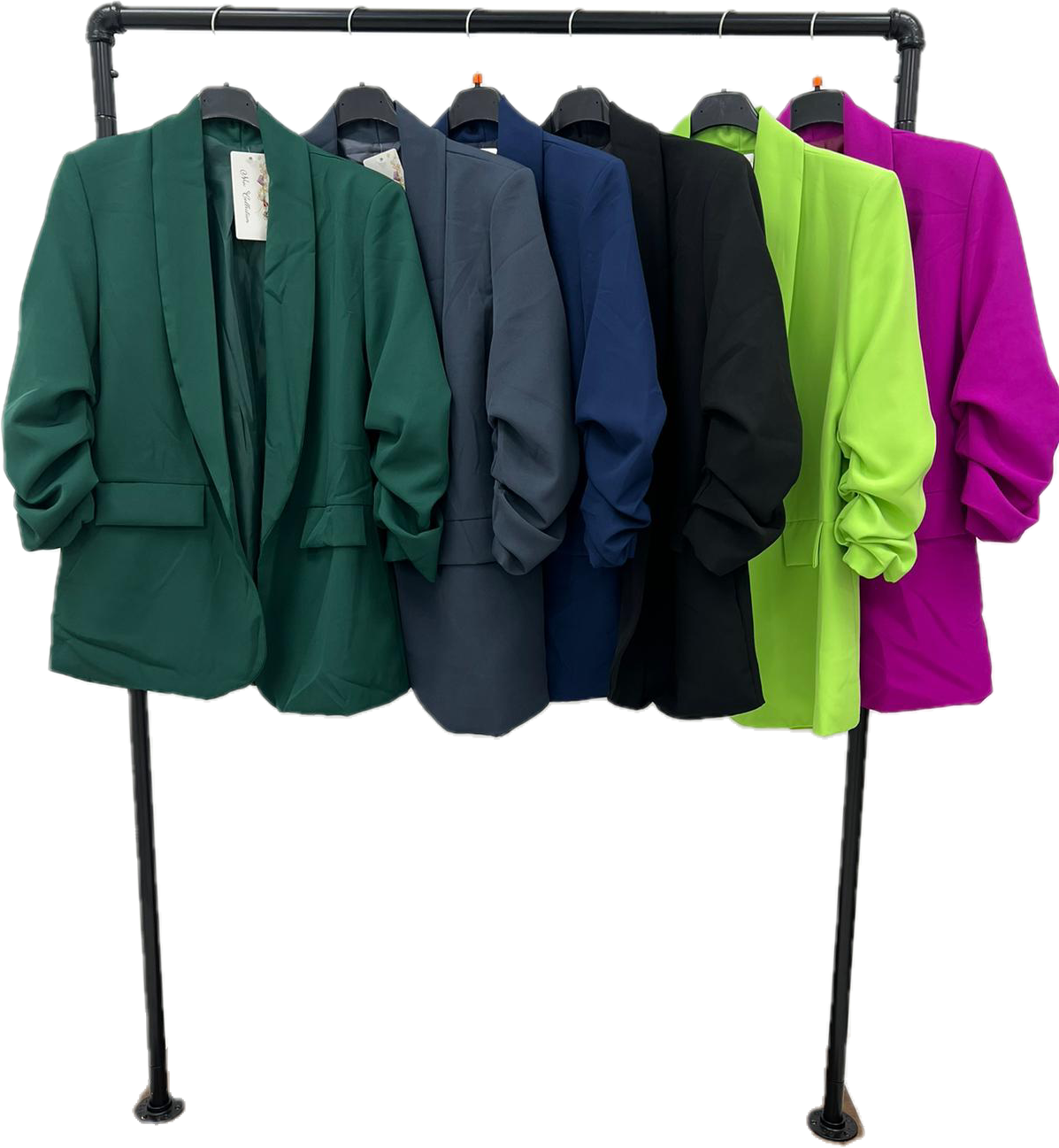INDIE 3/4 Rouched Sleeve Blazer