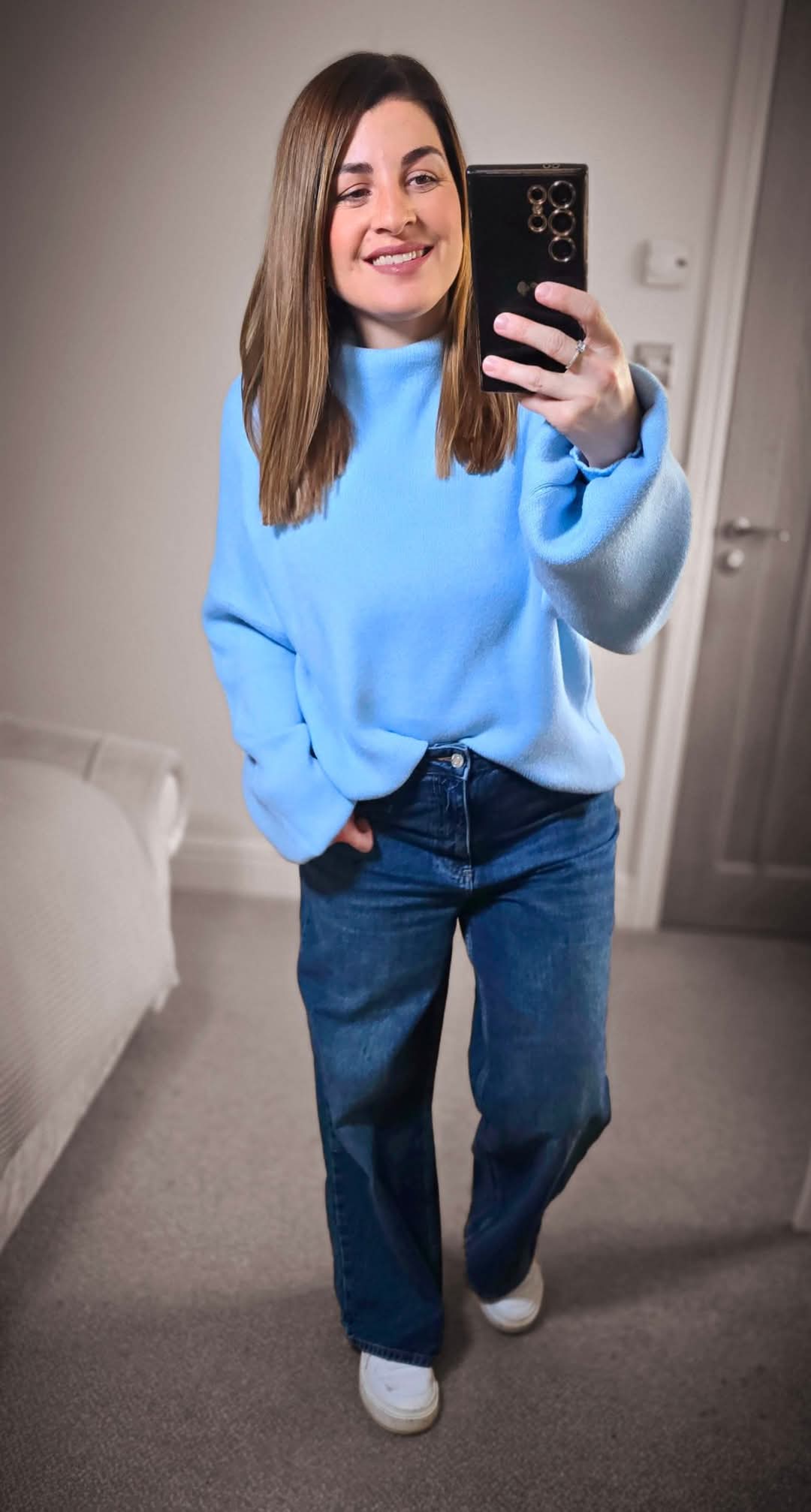HATTIE High Neck Puff Sleeve Jumper