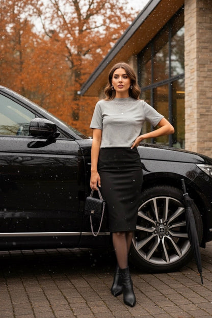 EVIE Soft Stretch Crew Neck Tee - Short Sleeve