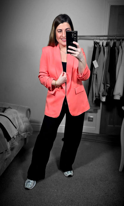 INDIE 3/4 Rouched Sleeve Blazer