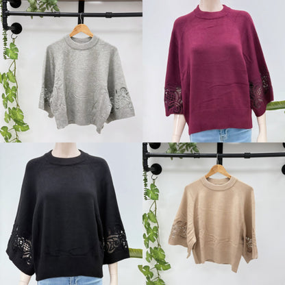 FELIX Lace Sleeve Knit Jumper