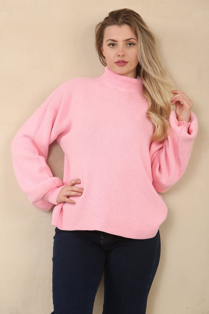 HATTIE High Neck Puff Sleeve Jumper
