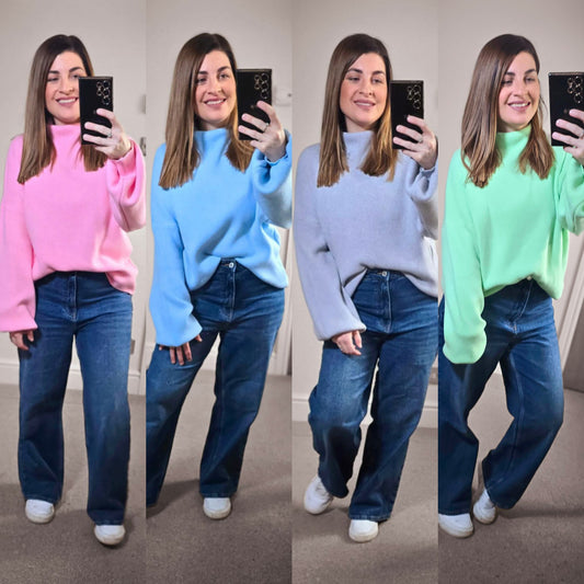HATTIE High Neck Puff Sleeve Jumper
