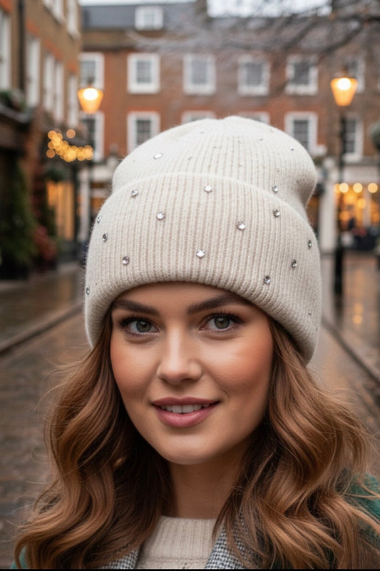 Diamanté Embellished Beanie