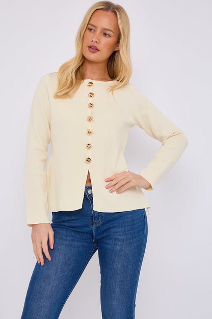 TESSIE Gold Button Jumper