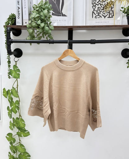 FELIX Lace Sleeve Knit Jumper