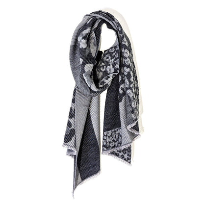 Crinkled Reversible Leopard Scarf
