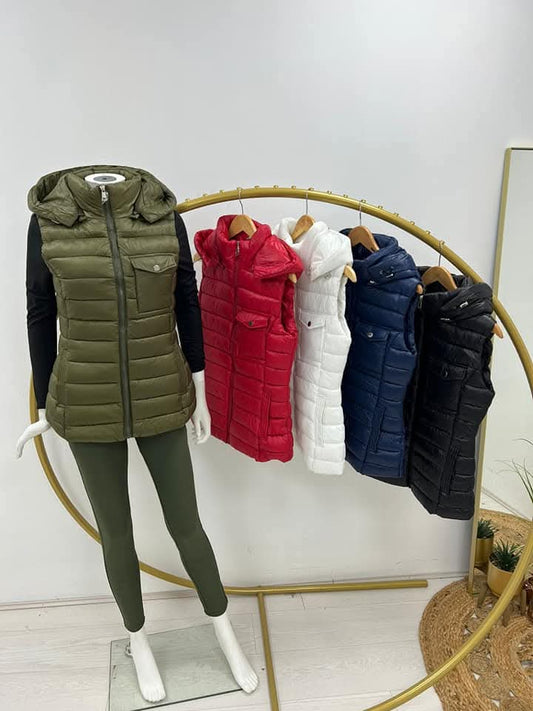 LEXY High Shine Short Hooded Gillet