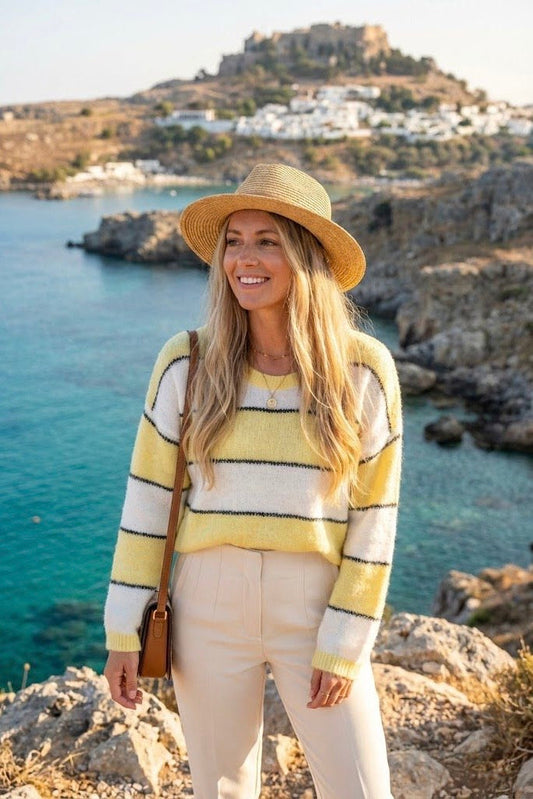 MILEY Crewneck Stripe Knit Jumper