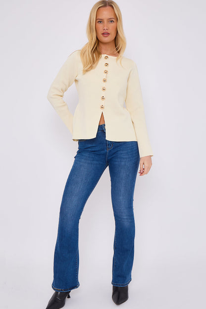 TESSIE Gold Button Jumper